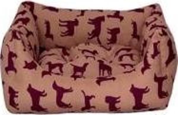 Pet Comfort Uniform Bej-Bordo Kedi ve Köpek Yatağı S 50x40cm - Image 1