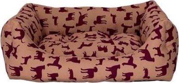 Pet Comfort Uniform Bej-Bordo Köpek Yatağı M 70x60cm - Image 1