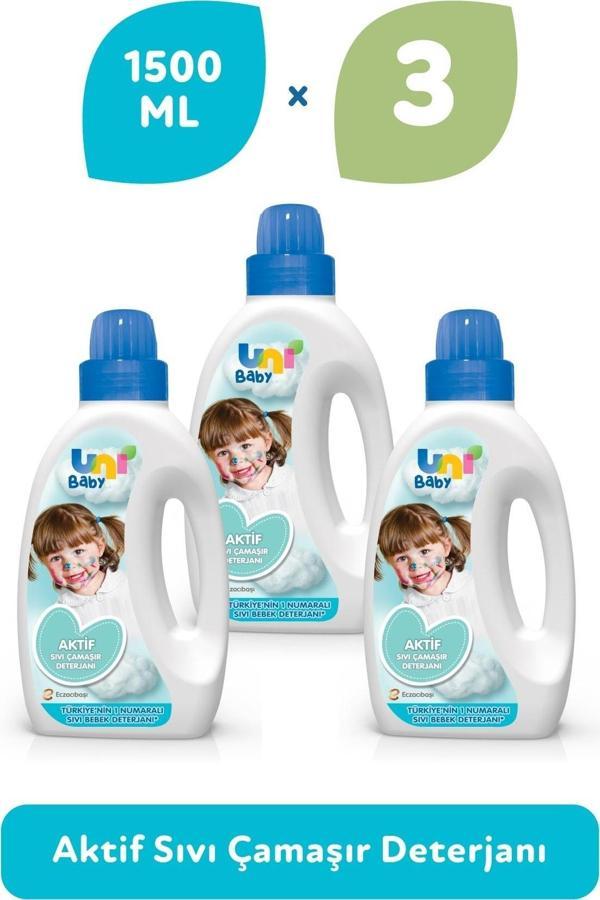 Uni Baby Çamaşır Deterjanı 1500 ml 3'lü Ekonomik Fırsat Paketi - Image 1