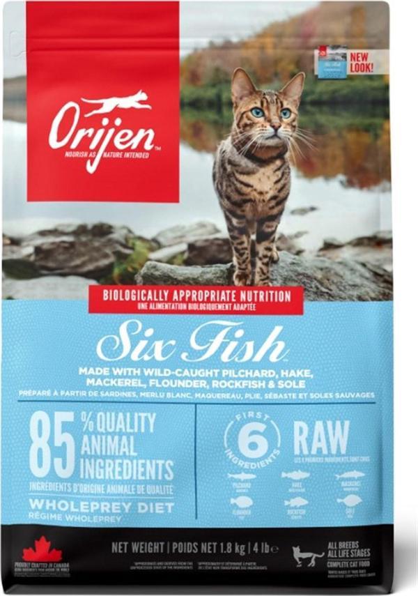 Orijen Six Fish Cat Balıklı Tahılsız Yetişkin Kedi Maması 1,8 Kg - Image 1