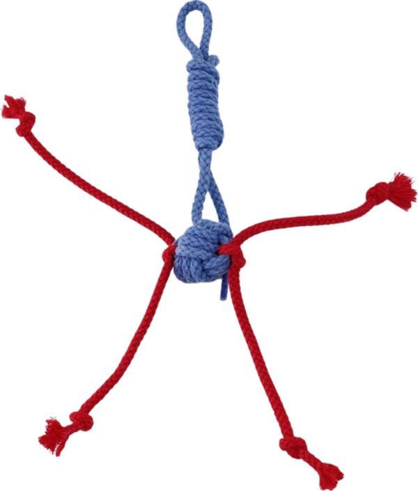 Pet Comfort İpli Kedi Oyuncağı, 100% Pamuk, Gri-Kırmızı 25cm - Image 1