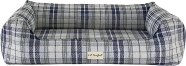 Pet Comfort Delta  Lacivert Kareli Köpek Yatağı L 105x80cm - Image 1