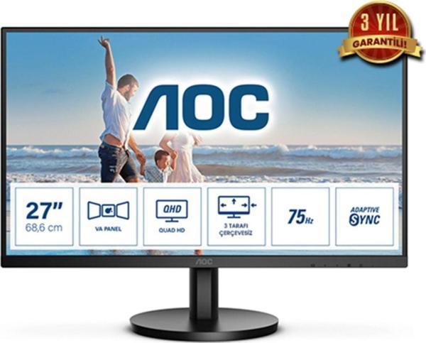 Aoc 27" Q27b3ma 75hz 4ms Va Wled Qhd Hdmı Dp Va Flat Antiglare Freesync Monitör - Image 1