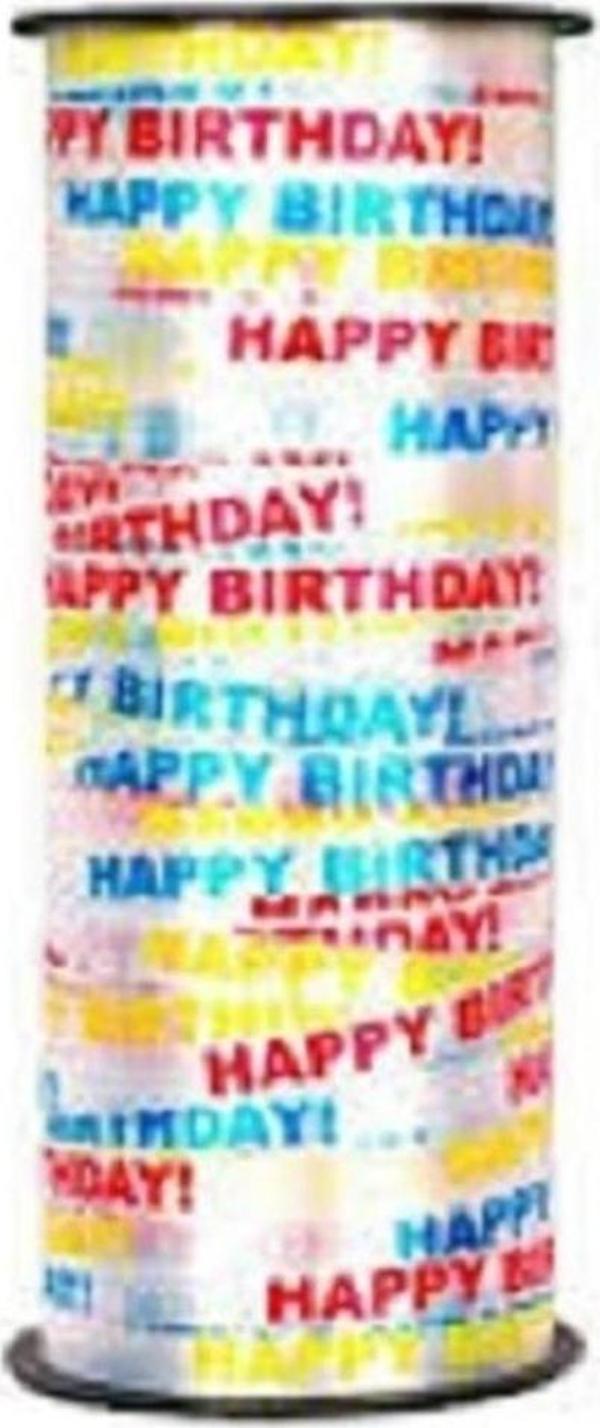 Kuzey 200 Metre Happy Bırthday Yazılı Rafya Happy Bırthday Rafya Balon İpi Dekorasyon Süsleme Rafyası - Image 1
