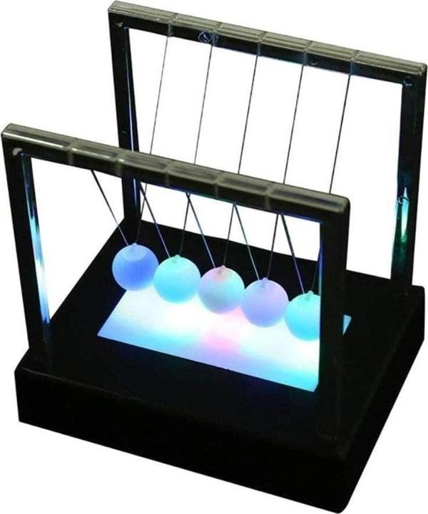 Kuzey Renkli Led Işıklı Balans Topları Cam Stres Topları Işıklı Vıp İlluminous Newtons Cradle Led Light - Image 1