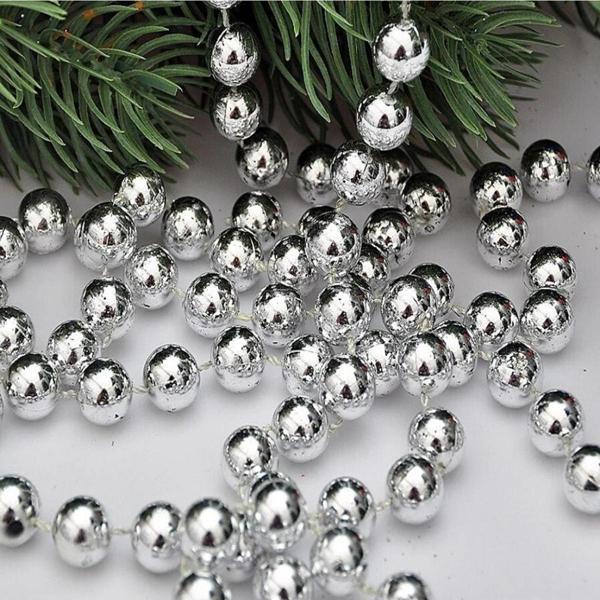 Kuzey Vıp Kalite 5 Metre Gümüş Zincir Süs Yılbaşı Ağacı Süsleri Gümüş Noel Ağacı Zinciri Çam Ağacı Zinciri - Image 1