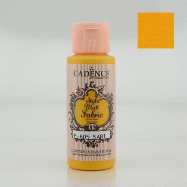 Cadence Style Matt Fabric Kumaş Boyası 605-sarı 59ml - Image 1