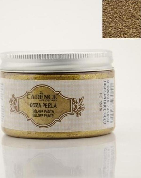 DR03 Antik Altın Dora Perla Rölyef Pasta - Image 1