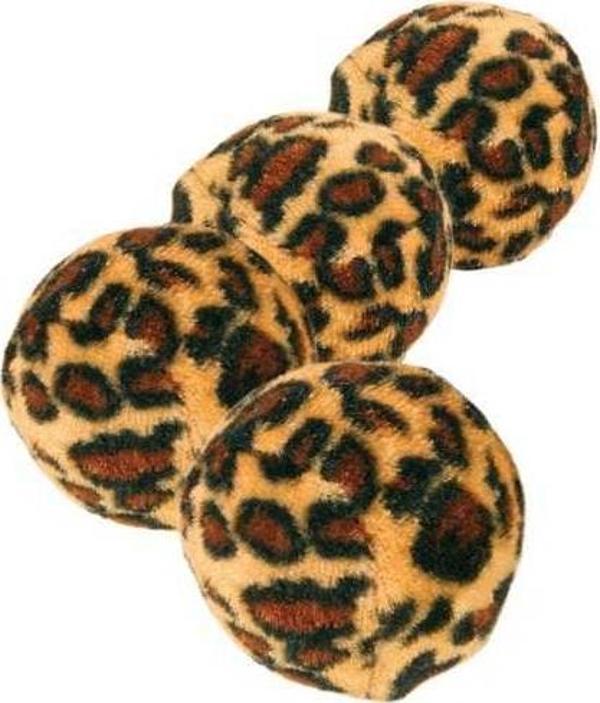 Trixie Kedi Oyuncağı Leopar Desenli Top 4cm 4Adet - Image 1
