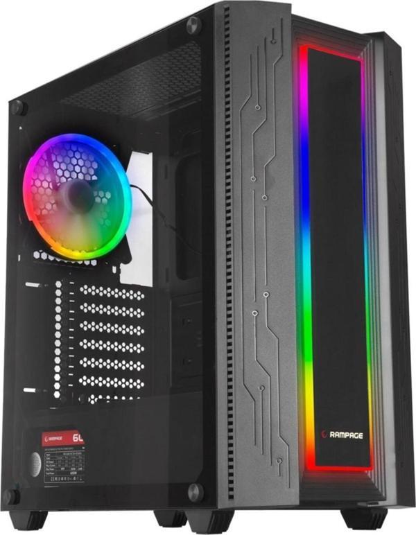 Rampage Grand 600w 80 Plus Bronze Power Supply Rgb Fan+led Şeritli Gaming Oyuncu Bilgisayar Kasası - Image 1