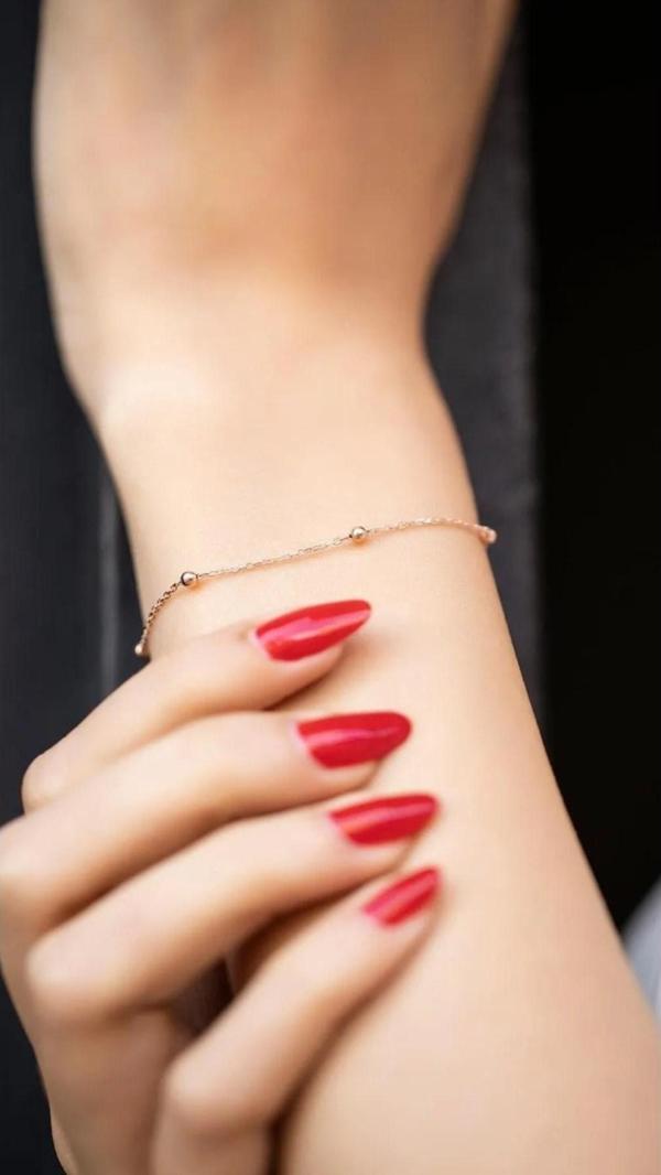 Altın Renk Kadın Gold Renk Top Zincir Bileklik - 2398 - Image 1