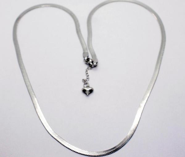 Gümüş  Renk Çelik İtalyan Kolye - 1427 - Image 1