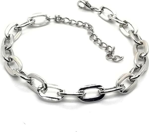 Gümüş Kaplama Ezme Zincir Bileklik - 355 - Image 1