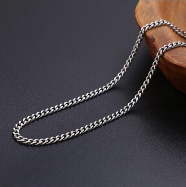 Kaliteli Gümüş Modeli Cadena Unisex Bakla Kuban Salaş Zincir 70 Cm - 244 - Image 1