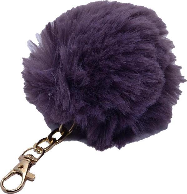 Lila Renk Peluş Ponpon Anahtarlık  974 - Image 1