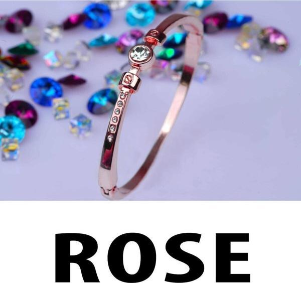 Rose  Renk Büyük Taşlı Kelepçe Bileklik 761 - Image 1