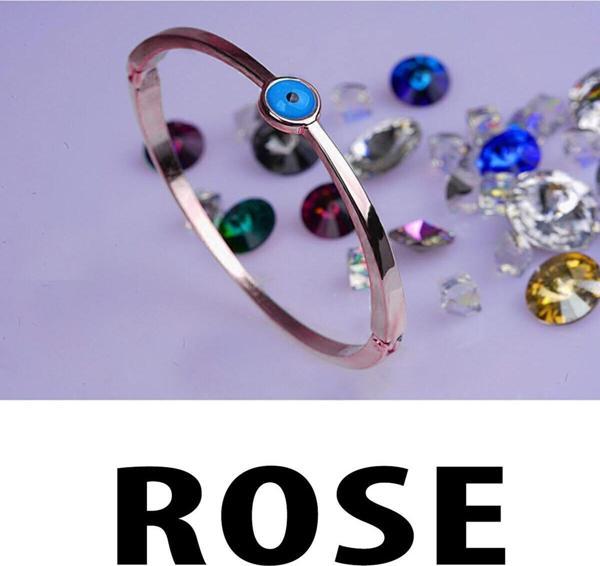 Rose Renk Nazar Göz Taşlı Kelepçe Bileklik 756 - Image 1