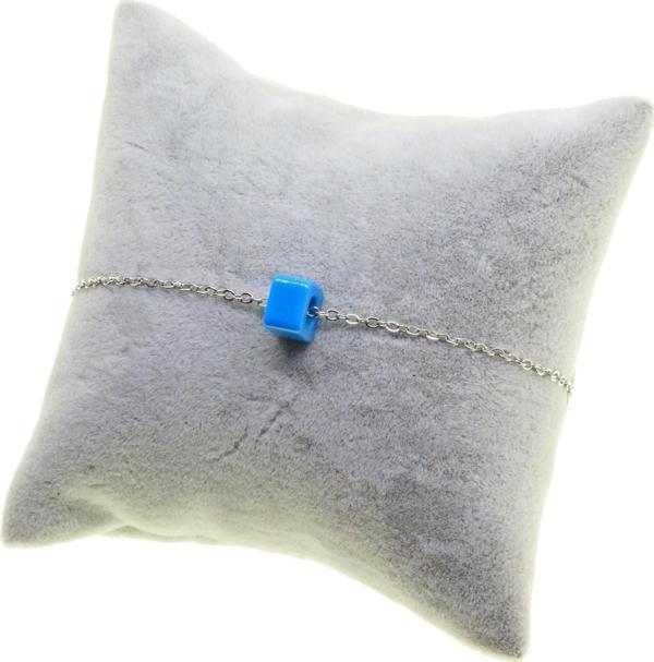 Gümüş Renk Sf Zincir Bodrum Boncuk Bijuteri Bileklik - 2874 - Image 1