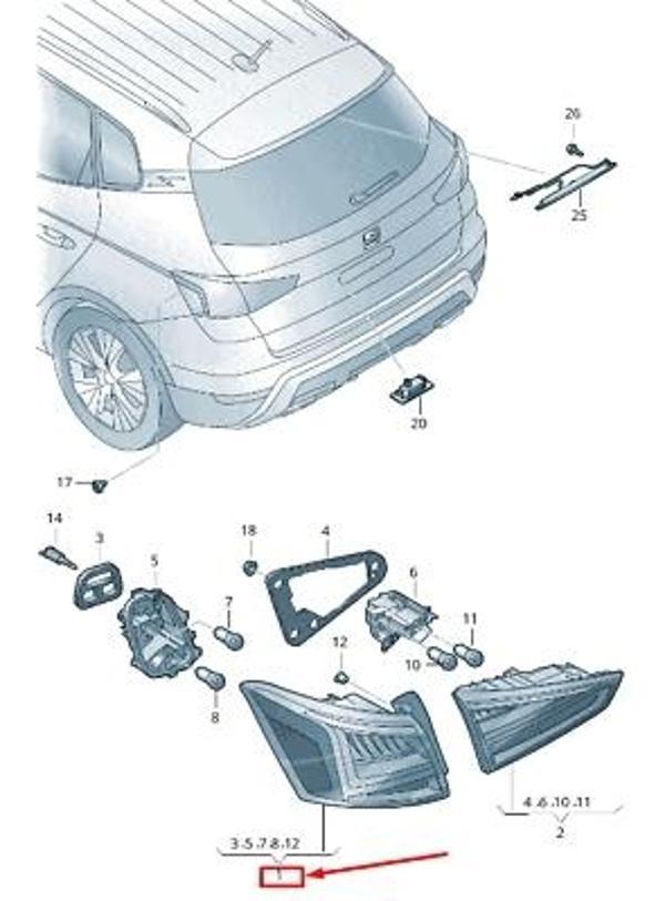 Vw Aro An2016- Stop Lambası Dış Sağ  (Oem No:6F9945096B) - Image 1