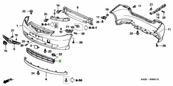 Tampon Izgarası Jazz Ön 02-08 (Oem No: 71103-Saa-900) - Image 1