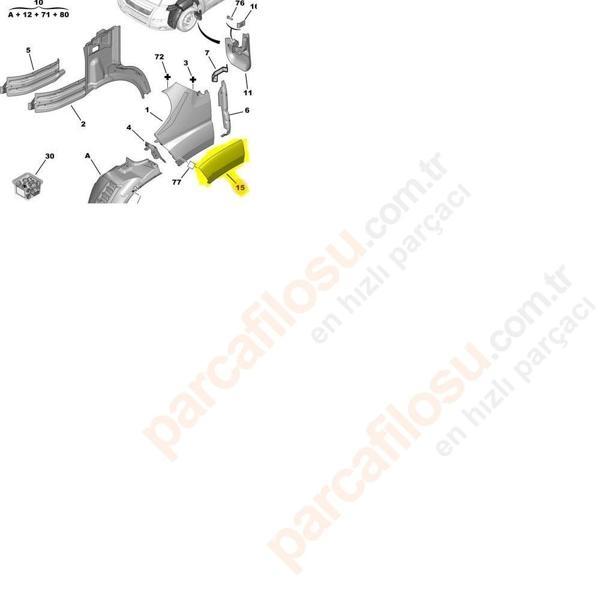 Çamurluk Kusagı Ön Sol Psa Boxer Iv / Ducato B.M 2015- (Oem No: 1612583680) - Image 1