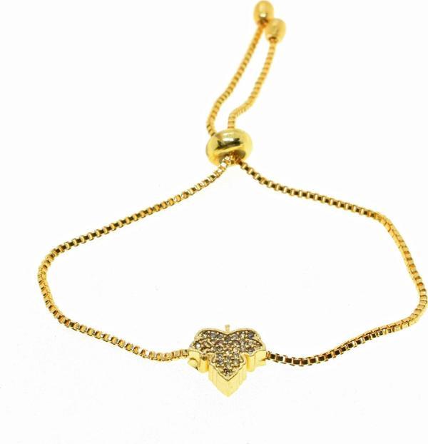 Altın Renk Yaprak Model Asansör Zirkon Bileklik - 2014 - Image 1