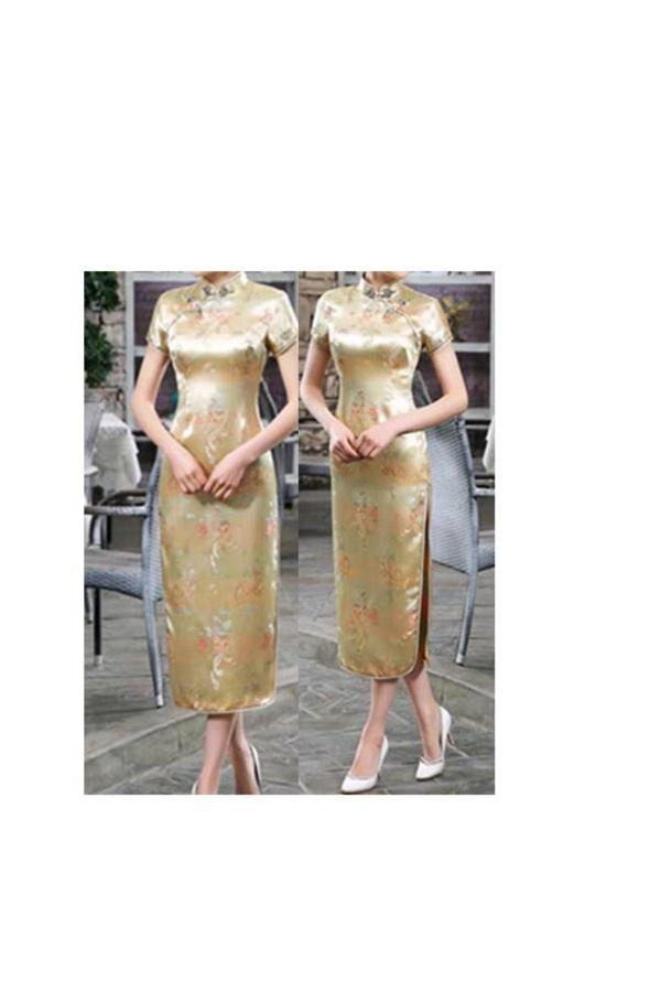 Çin Kültür Merkezi Geleneksel Çin Tarzı Kadın Elbisesi Qipao - Image 1
