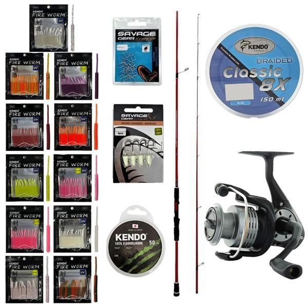 YekOutdoor FireWorm LRF Seti Okuma Red Spin 7'0'' 2.12 cm 1-12 gr 2 Parça&Okuma Revenger RV-25 FD Olta Makinesi - Image 1