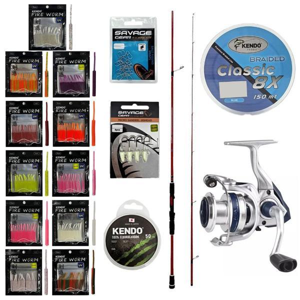 YekOutdoor FireWorm LRF Seti Okuma Red Spin 7'6'' 228 cm 3-15 gr 2 Parça&Okuma ARIA-1000a 1BB Olta Makinesi - Image 1