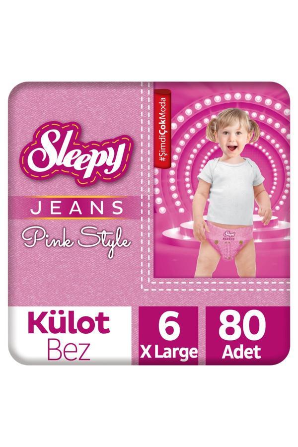 Sleepy Pink Jeans Külot Bez 6 Numara Xlarge 4’lü Jumbo 80 Adet - Image 1