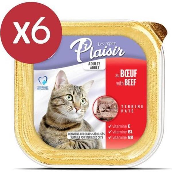 Plaisir Pate Biftekli Kedi Konservesi 6X100 gr - Image 1