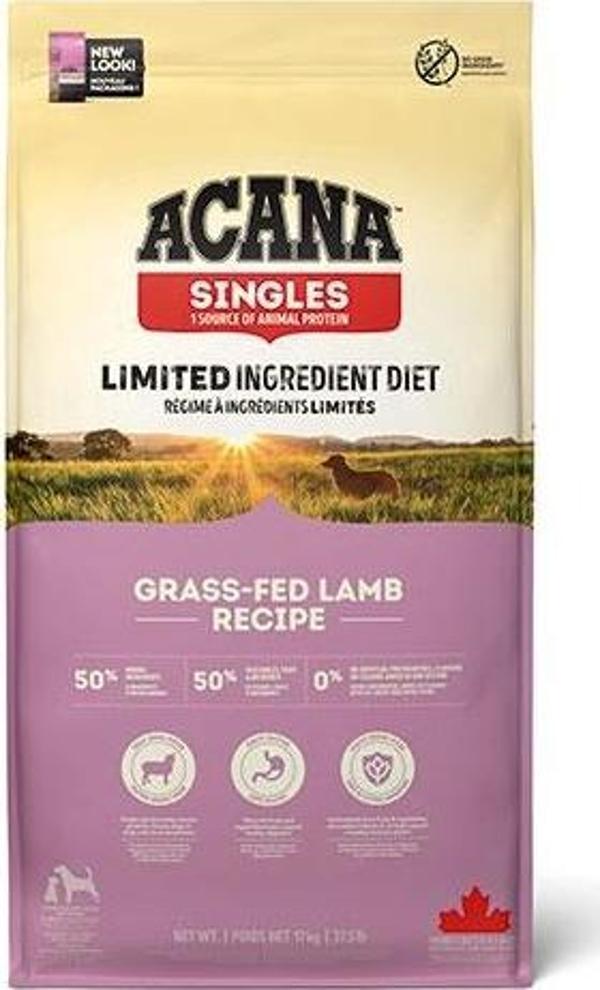 Acana Singles Grass Fed Lamb Kuzulu Elmalı Tahılsız Köpek Maması Tüm Irk ve Yaşam Evreleri 17 Kg - Image 1