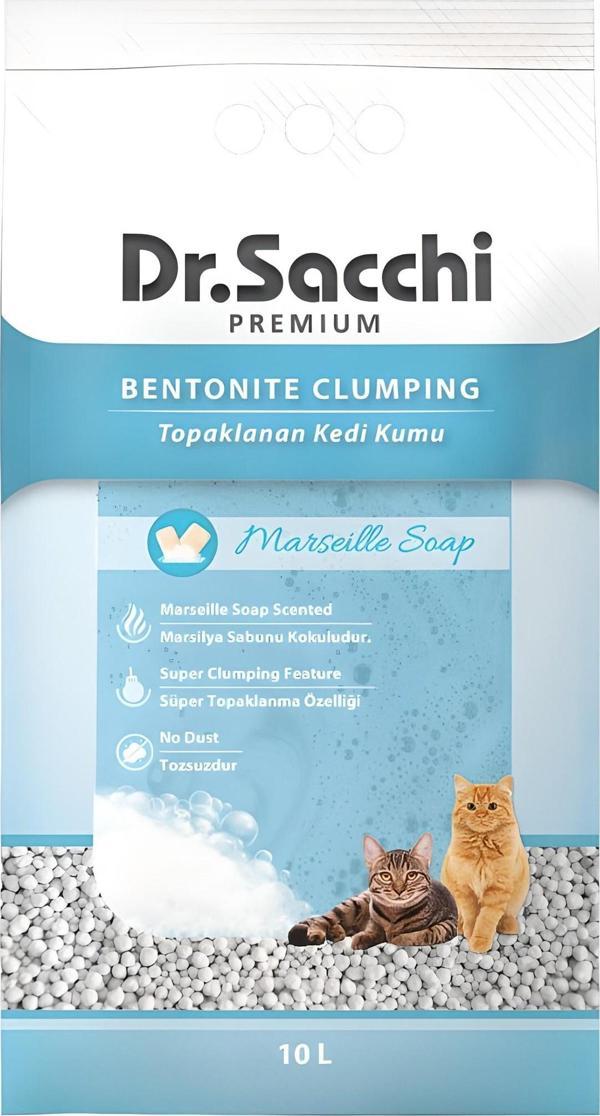 Dr.Sacchi Marsilya Sabunlu Bentonit Kedi Kumu 10 Lt - Image 1