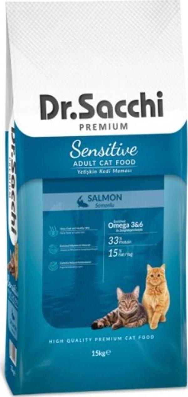 Dr.Sacchi Premium Sensitive Salmon Yetişkin Kedi Maması 15 Kg - Image 1