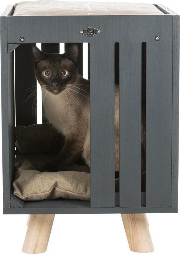 Trixie Kedi Oyun Evi 36x51x36cm Antrasit Gri Kum Beji - Image 1