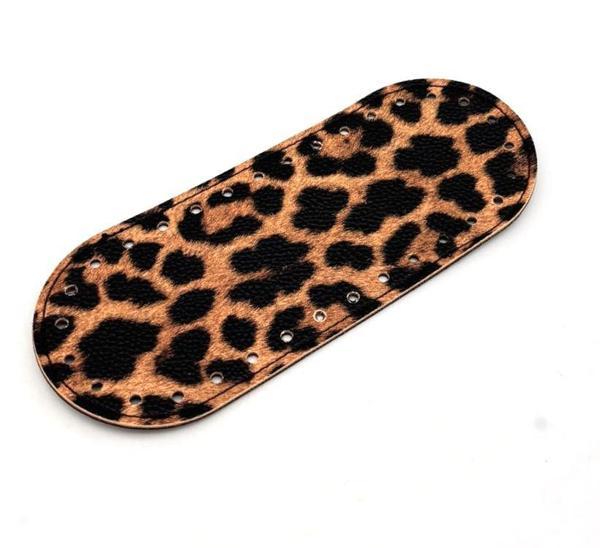 Angel Çanta Aksesuar Suni Deri Leopar 20x8 cm Oval Çanta Tabanı - Image 1