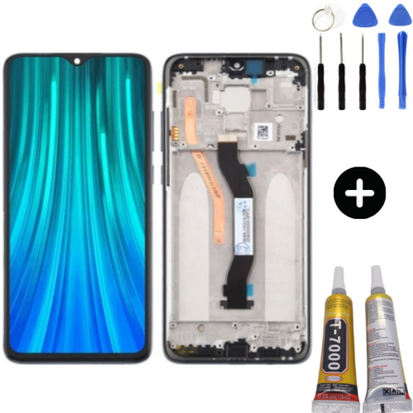 Xiaomi Redmi Note 8 Pro Uyumlu Çıtalı A Kalite Lcd Ekran Dokunmatik Siyah + Montaj Seti - Image 1