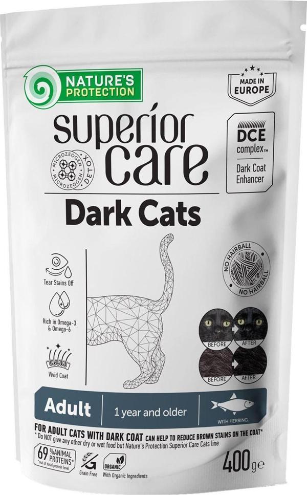 Superior Care Siyah/Gri Tüylü Kediler İçin Tahılsız Ringa Balıklı Kedi Maması 400gr - Image 1