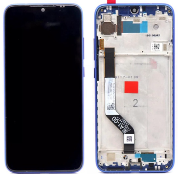 Xiaomi Redmi Note 7 Uyumlu Çıtalı A Kalite Lcd Ekran Dokunmatik Mavi  - Image 1