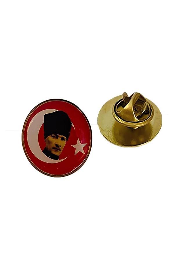 Alsepeteavm Atatürk Kalpaklı Bayrak Rozet (35'Li) 20 mm - Image 1