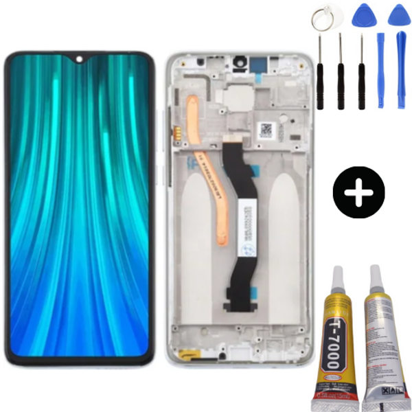 Xiaomi Redmi Note 8 Pro Uyumlu Çıtalı Lcd Ekran Dokunmatik Beyaz + Montaj Seti - Image 1