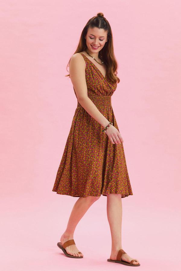 Bohem Tarz Kruvaze V Yaka Elbise - Image 1