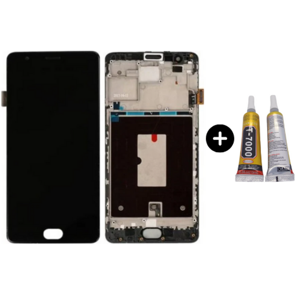 Oneplus 3T Uyumlu Çıtalı Servis Lcd Ekran Dokunmatik + B7000 - Image 1