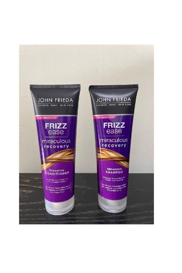 John Frieda Frizz Ease Kuru Kabarık Ve Hasar Görmüş Saçlar İçin Bakım Kremi Ve Şampuan Seti - Image 1