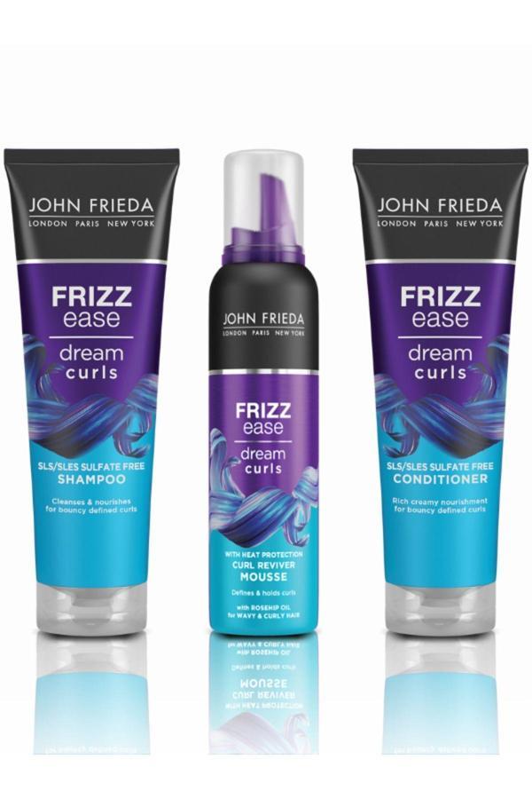 John Frieda Kıvırcık Saçlar İçin Belirginleştirici Saç Bakım Seti (Şampuan, Saç Kremi, Saç Köpüğü) - Image 1
