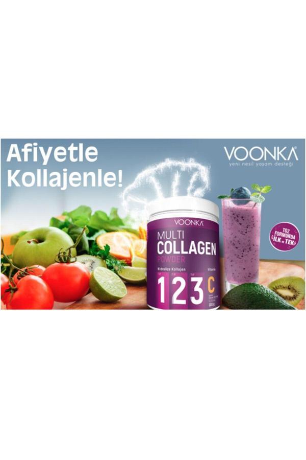 Voonka Multi Collagen Powder Hidrolize Kollajen (Tip I&Iı&Iıı) , Vitamin C İçeren Takviye Edici Gıda - Image 1