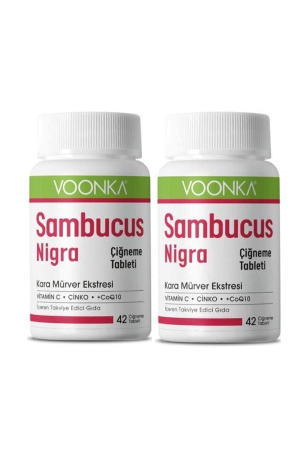 Voonka Sambucus Nigra 42 Çiğneme Tableti Kara Mürver Ekstresi Vitamin C Çinko Coq10 2 Adet - Image 1