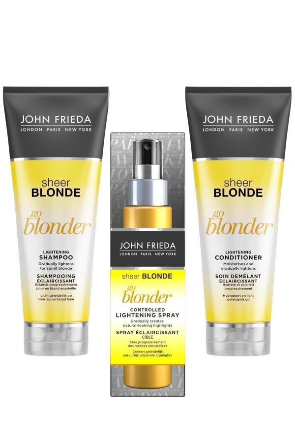 John Frieda Sarı Saçlar Için Renk Açıcı Sprey + Şampuan + Bakım Kremi 3'Lü Avantaj Seti - Image 1