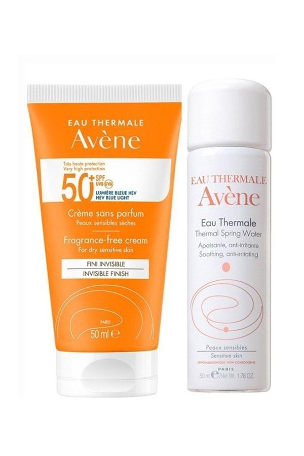 Avene Cream Spf 50+ Kuru Ciltler İçin Yüksek Korumalı Güneş Kremi 50 Ml - Termal Su 50 Ml - Image 1