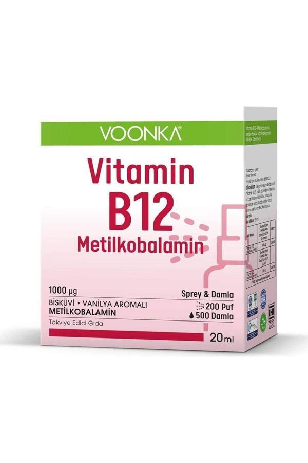 Voonka Vitamin B12 Sprey & Damla Metilkobalamin 20 Ml - Image 1
